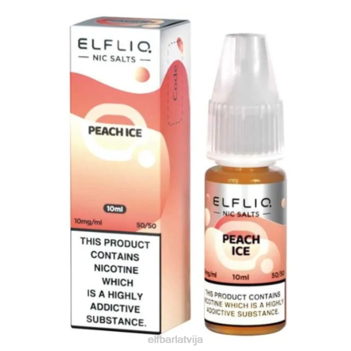 elfbar elfliq nic salts - persiku ledus - 10ml-10 mg/ml 8L4F185
