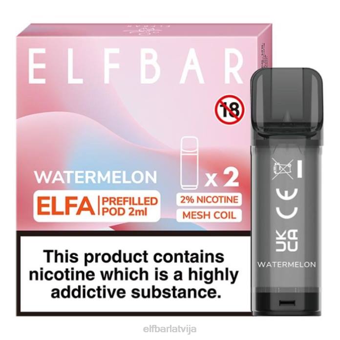 elfbar elfa pildīta pāksts - 2 ml - 20 mg (2 iepakojumi) 8L4F112 zemeņu avenes