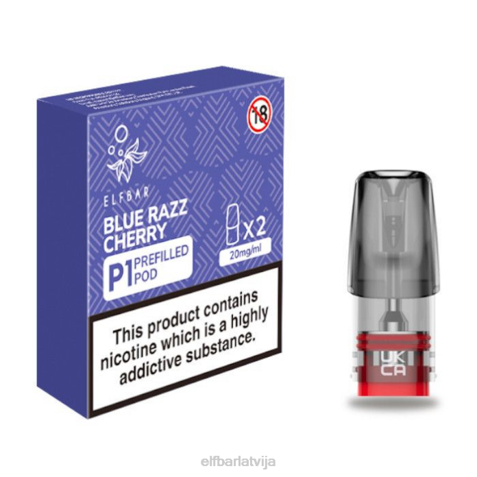elfbar mate 500 p1 pildītas pākstis - 20 mg (2 iepakojumi) zils razz ķirsis 8L4F165